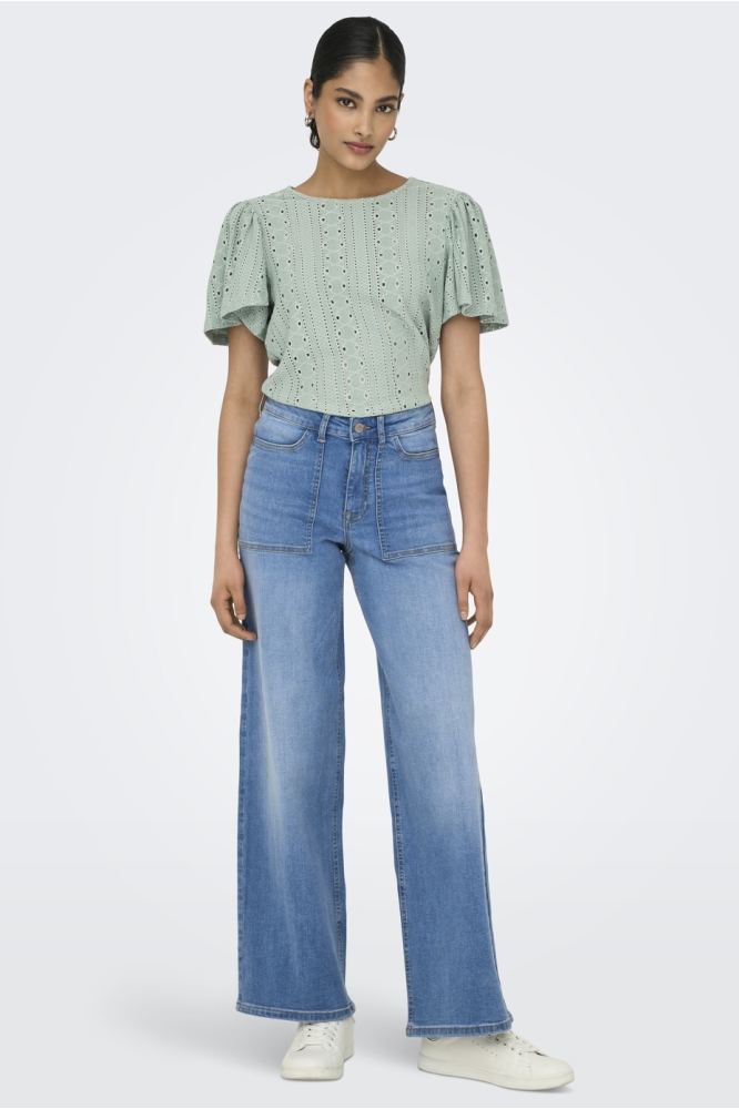 ONLRIVERSIDE S/S FLAIRED TOP JRS 15312474 JADEITE